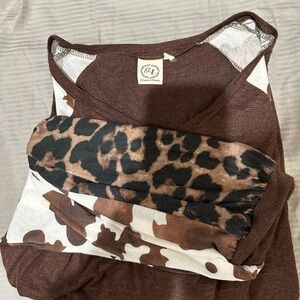 Brown Leopard Print Women's Top by